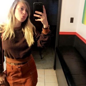 Stripped Long Sleeve Crop Top